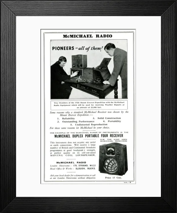 Framed Print : Advert, McMichael Radio Framed Print : Advert, McMichael Radio