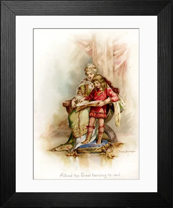 Framed Print : Alfred the Great learning to read Framed Print : Alfred the Great learning to read