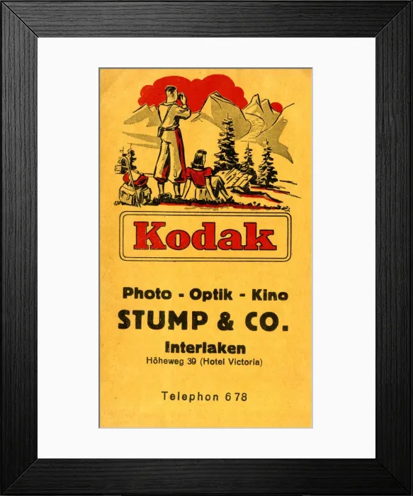 Framed Print : Kodak photograph wallet, Interlaken, Switzerland Framed Print : Kodak photograph wallet, Interlaken, Switzerland