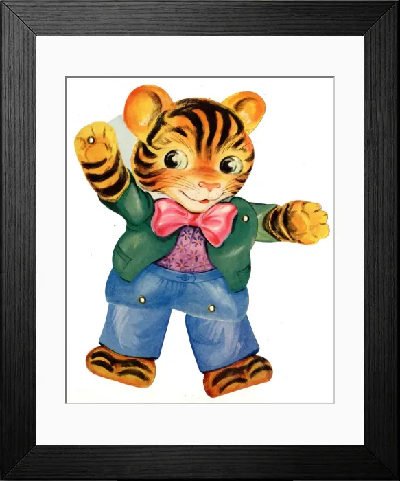 Framed Print : Articulated tiger greetings card Framed Print : Articulated tiger greetings card