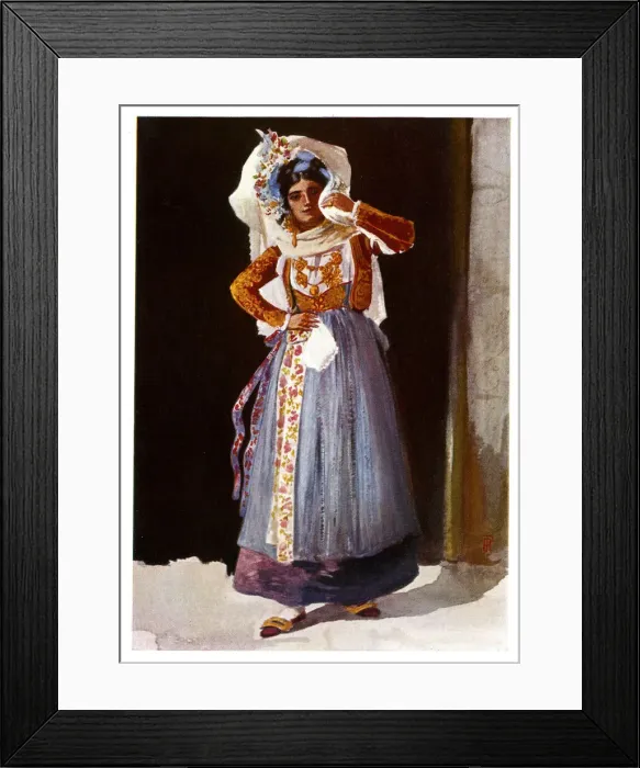 Framed Print : Corfu woman in traditional costume Framed Print : Corfu woman in traditional costume