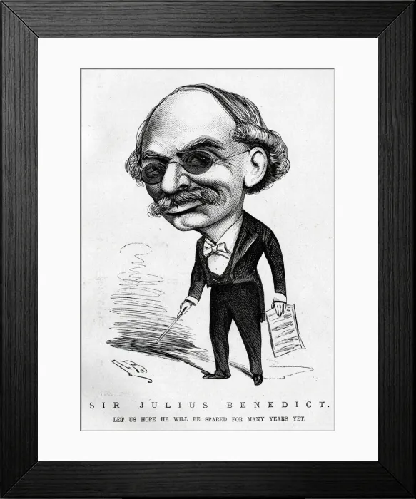 Framed Print : Cartoon, Sir Julius Benedict, composer and conductor Framed Print : Cartoon, Sir Julius Benedict, composer and conductor