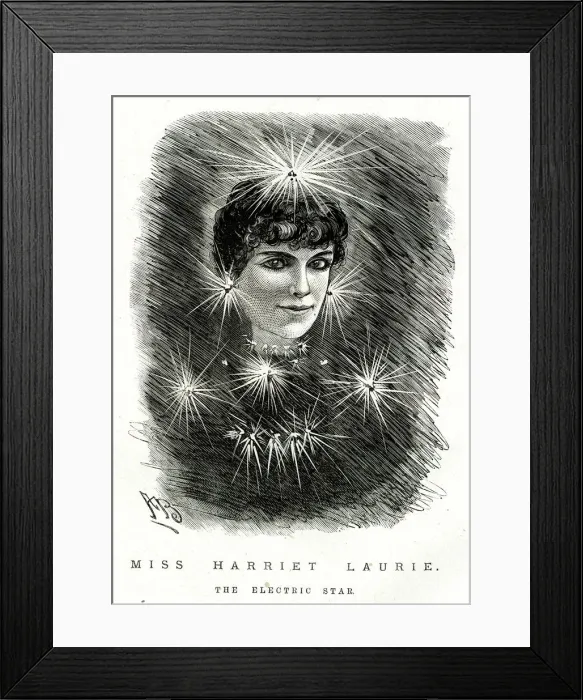 Framed Print : Cartoon, Miss Harriet Laurie, The Electric Star Framed Print : Cartoon, Miss Harriet Laurie, The Electric Star