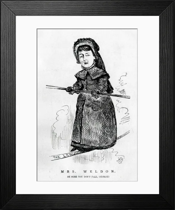 Framed Print : Cartoon, Mrs Weldon, in litigation again Framed Print : Cartoon, Mrs Weldon, in litigation again