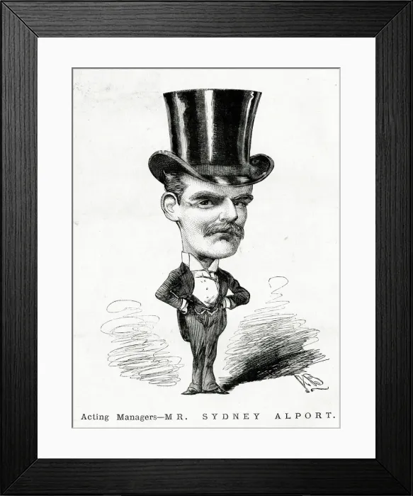 Framed Print : Cartoon, Sydney Alport, Acting Manager, Vaudeville Theatre Framed Print : Cartoon, Sydney Alport, Acting Manager, Vaudeville Theatre
