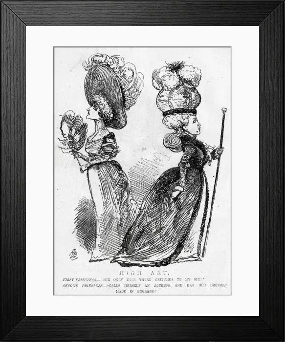 Framed Print : Cartoon, High Art - two rival actresses Framed Print : Cartoon, High Art - two rival actresses