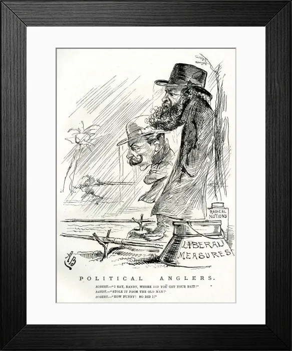 Framed Print : Cartoon, Political Anglers Framed Print : Cartoon, Political Anglers