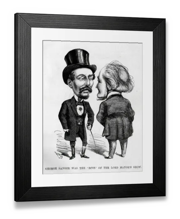 Framed Print : Cartoon, George Sanger and the Lord Mayors Show Framed Print : Cartoon, George Sanger and the Lord Mayors Show