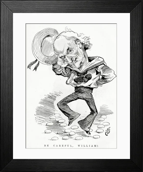 Framed Print : Cartoon, W E Gladstone, Be Careful, William Framed Print : Cartoon, W E Gladstone, Be Careful, William