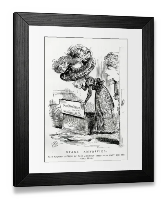 Framed Print : Cartoon, Stage Amenities, Mary Anderson Framed Print : Cartoon, Stage Amenities, Mary Anderson