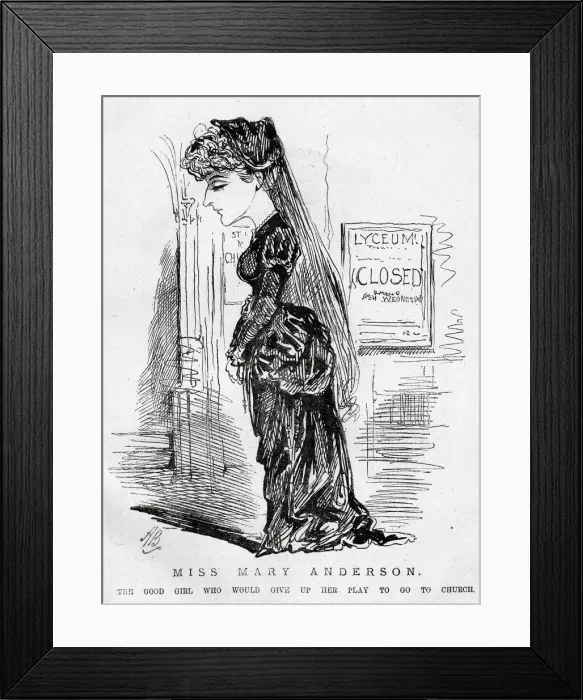 Framed Print : Cartoon, Miss Mary Anderson, actress Framed Print : Cartoon, Miss Mary Anderson, actress