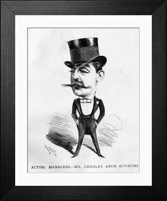 Framed Print : Cartoon portrait, Mr Charles Abud, Acting Manager Framed Print : Cartoon portrait, Mr Charles Abud, Acting Manager