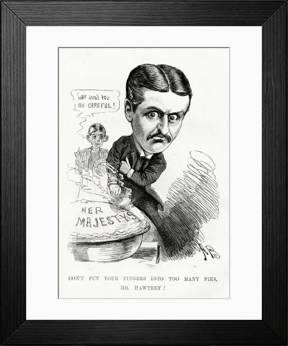 Framed Print : Cartoon, Charles Hawtrey, actor and theatre manager Framed Print : Cartoon, Charles Hawtrey, actor and theatre manager