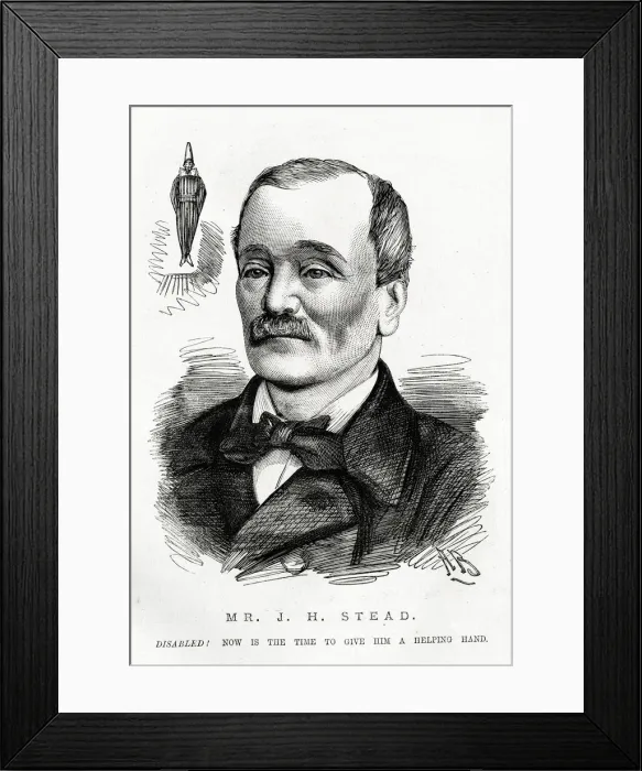 Framed Print : Cartoon portrait, Mr J H Stead Framed Print : Cartoon portrait, Mr J H Stead