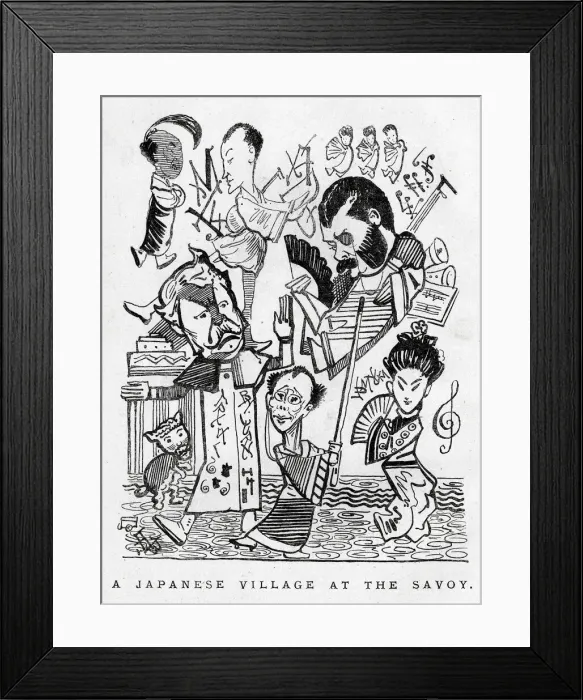 Framed Print : Cartoon, A Japanese Village at the Savoy Framed Print : Cartoon, A Japanese Village at the Savoy