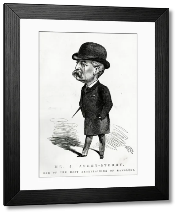 Framed Print : Cartoon, Mr J Ashby-Sterry, poet, novelist and journalist Framed Print : Cartoon, Mr J Ashby-Sterry, poet, novelist and journalist