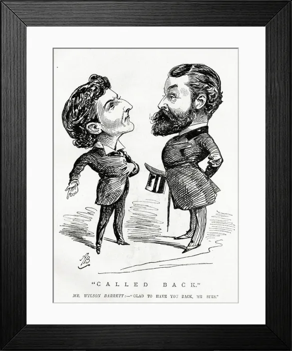 Framed Print : Cartoon, Wilson Barrett and G R Sims, Called Back Framed Print : Cartoon, Wilson Barrett and G R Sims, Called Back