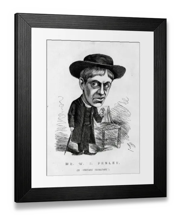 Framed Print : Cartoon, William Sydney Penley in Private Secretary Framed Print : Cartoon, William Sydney Penley in Private Secretary
