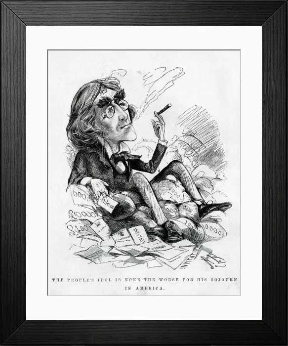 Framed Print : Cartoon, Henry Irvings return from America Framed Print : Cartoon, Henry Irvings return from America