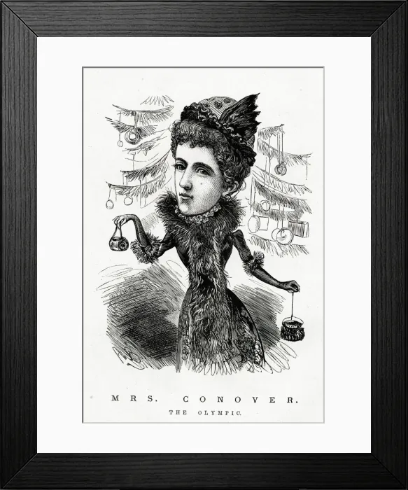 Framed Print : Cartoon, Mrs Conover, Olympic Theatre, London Framed Print : Cartoon, Mrs Conover, Olympic Theatre, London