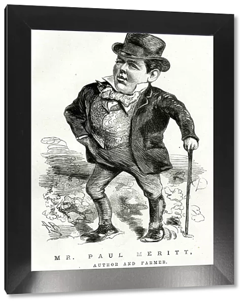 Cartoon portrait, Mr Paul Meritt, author and farmer