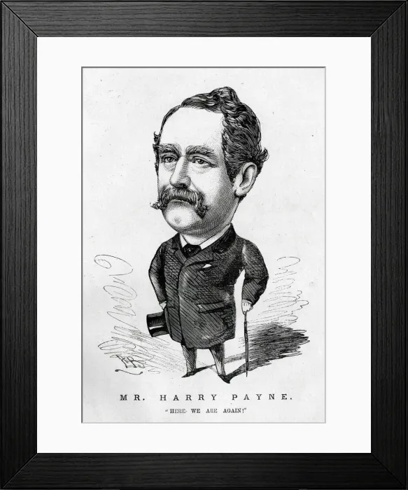 Framed Print : Cartoon portrait, Mr Harry Payne, pantomime clown Framed Print : Cartoon portrait, Mr Harry Payne, pantomime clown