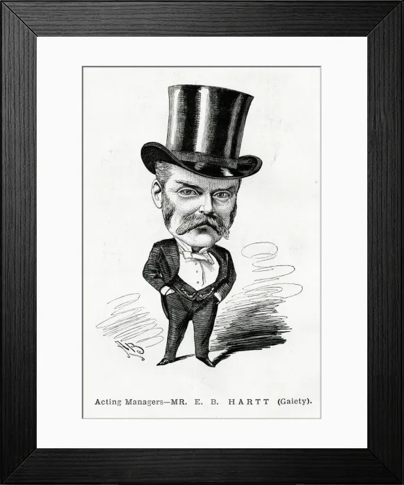Framed Print : Cartoon portrait, Mr E B Hartt, Acting Manager Framed Print : Cartoon portrait, Mr E B Hartt, Acting Manager