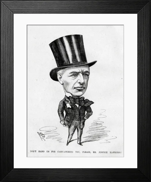 Framed Print : Cartoon portrait, Justice Henry Hawkins Framed Print : Cartoon portrait, Justice Henry Hawkins