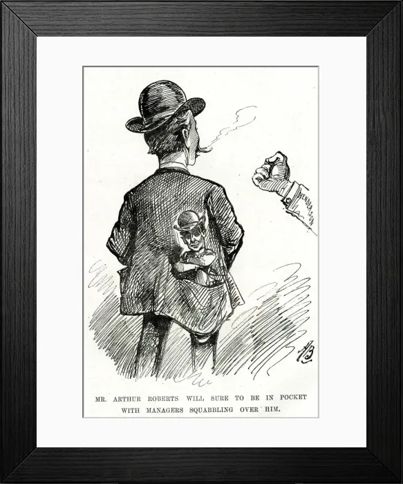 Framed Print : Cartoon, Mr Arthur Roberts, music hall performer Framed Print : Cartoon, Mr Arthur Roberts, music hall performer