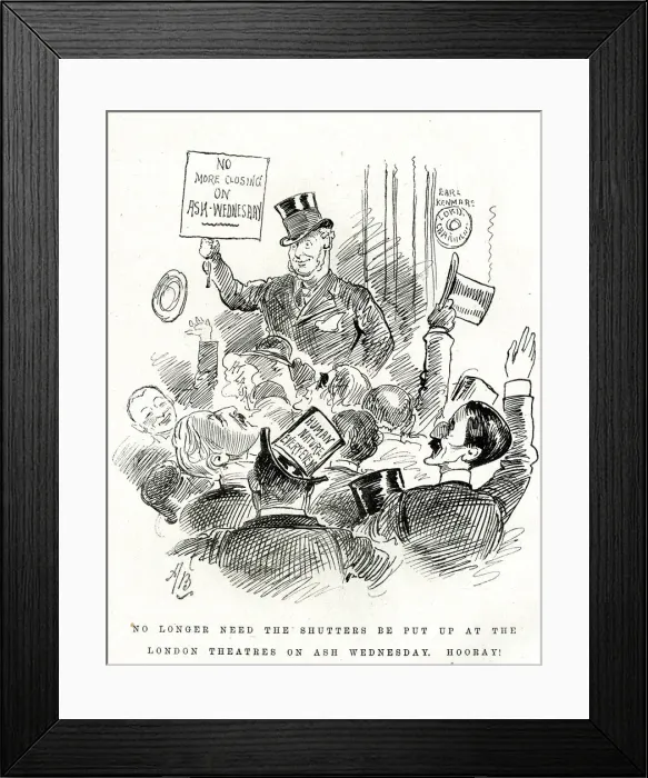 Framed Print : Cartoon, No More Closing on Ash Wednesday Framed Print : Cartoon, No More Closing on Ash Wednesday