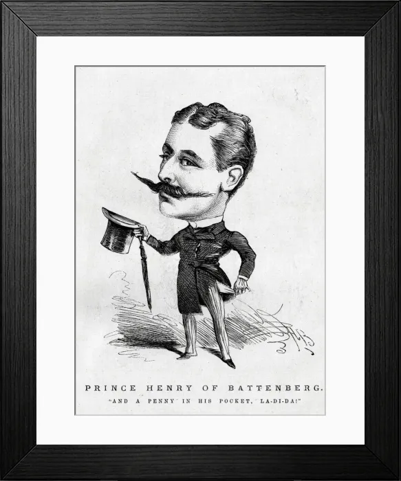 Framed Print : Cartoon portrait, Prince Henry of Battenberg Framed Print : Cartoon portrait, Prince Henry of Battenberg