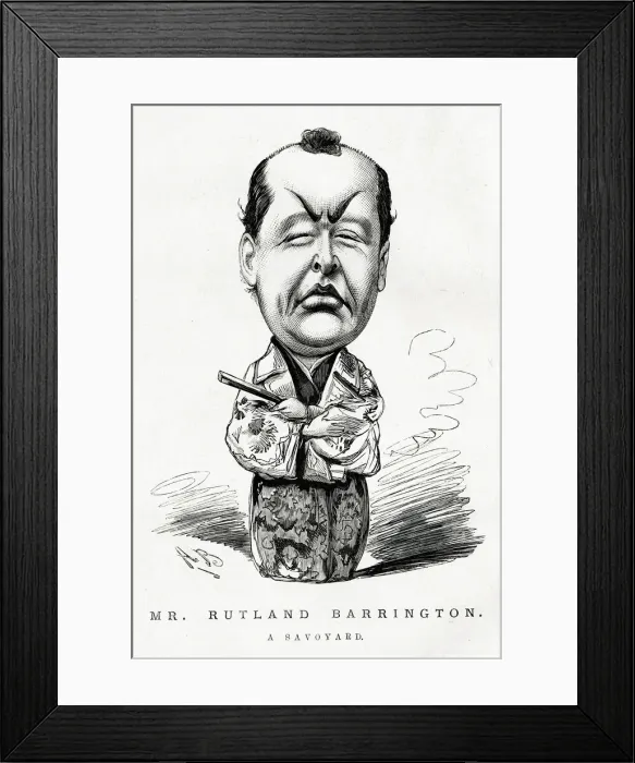 Framed Print : Cartoon, Mr Rutland Barrington, The Mikado Framed Print : Cartoon, Mr Rutland Barrington, The Mikado
