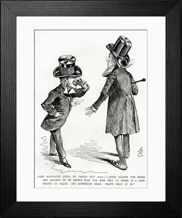 Framed Print : Cartoon, Randolph Churchill and Gladstone Framed Print : Cartoon, Randolph Churchill and Gladstone