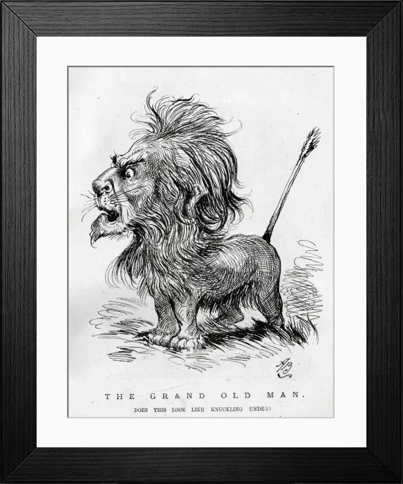Framed Print : Cartoon, The Grand Old Man (Gladstone) Framed Print : Cartoon, The Grand Old Man (Gladstone)