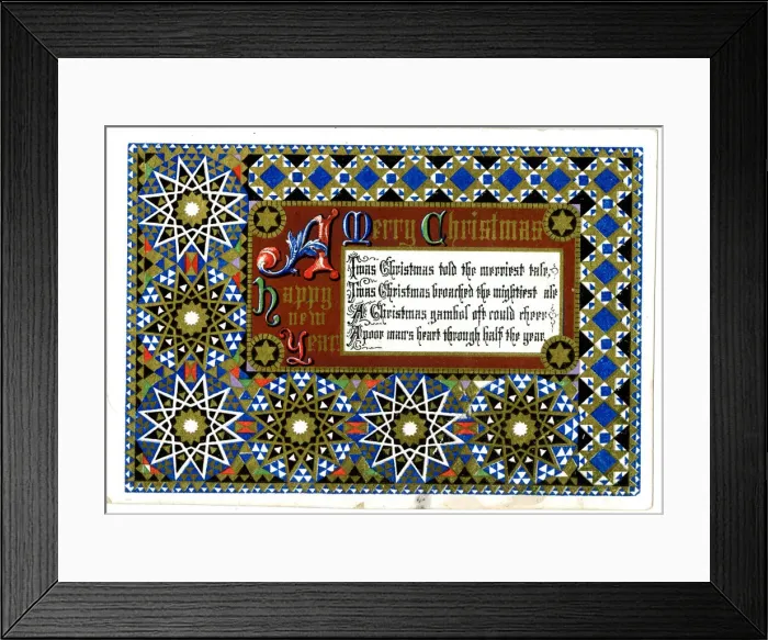 Framed Print : Christmas card with geometrical designs Framed Print : Christmas card with geometrical designs