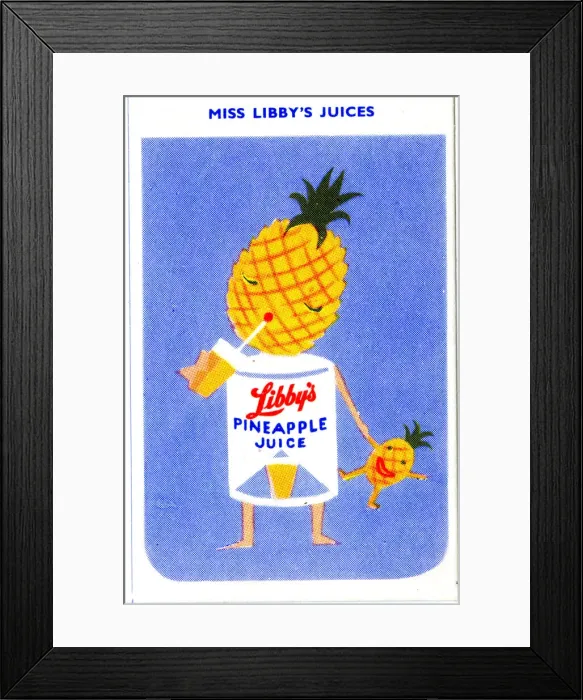 Framed Print : Miss Libbys Juices - Pineapple Framed Print : Miss Libbys Juices - Pineapple