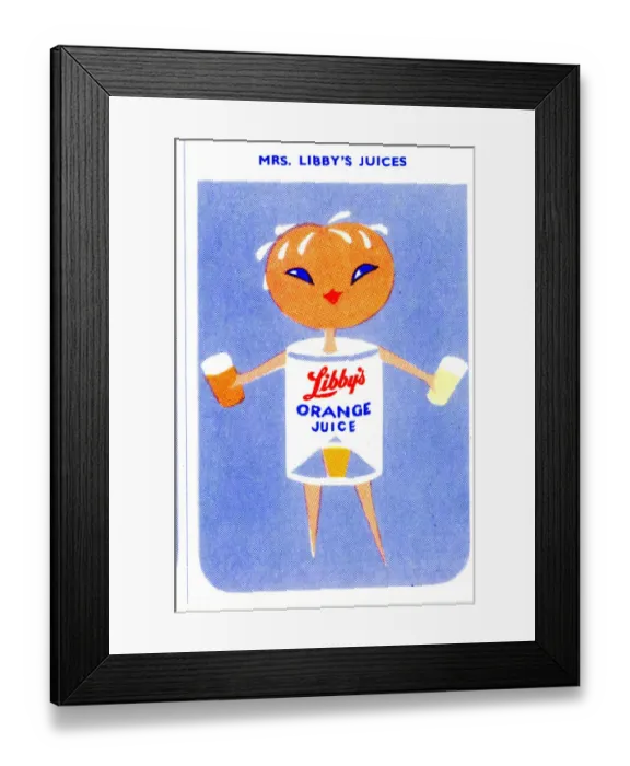 Framed Print : Mrs Libbys Juices - Orange Juice Framed Print : Mrs Libbys Juices - Orange Juice
