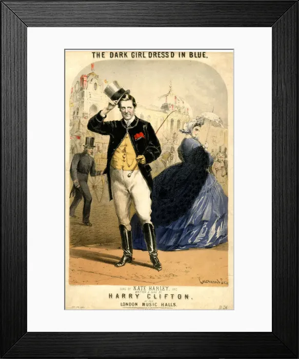 Framed Print : Music cover, The Dark Girl Dress d in Blue