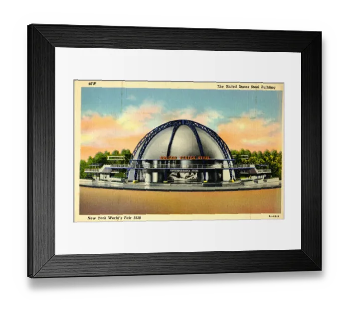 Framed Print : New York Worlds Fair 1939, United States Steel Building Framed Print : New York Worlds Fair 1939, United States Steel Building