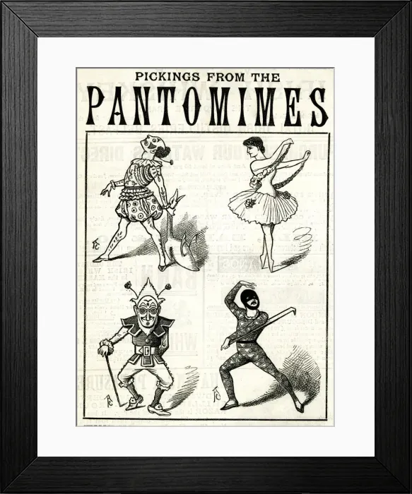 Framed Print : Pickings from the Pantomimes, Judy magazine Framed Print : Pickings from the Pantomimes, Judy magazine