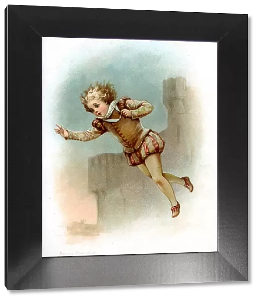 Prince Arthur leaping from the tower