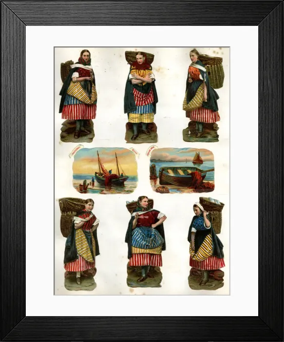 Framed Print : Victorian Scrap, Scottish Fishwives series Framed Print : Victorian Scrap, Scottish Fishwives series
