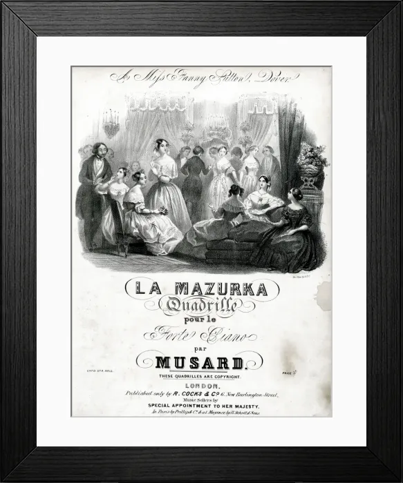 Framed Print : Music cover, La Mazurka Quadrille, by Musard Framed Print : Music cover, La Mazurka Quadrille, by Musard
