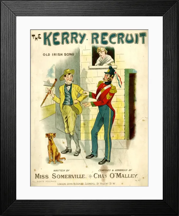 Framed Print : Music cover, The Kerry Recruit, Old Irish Song Framed Print : Music cover, The Kerry Recruit, Old Irish Song