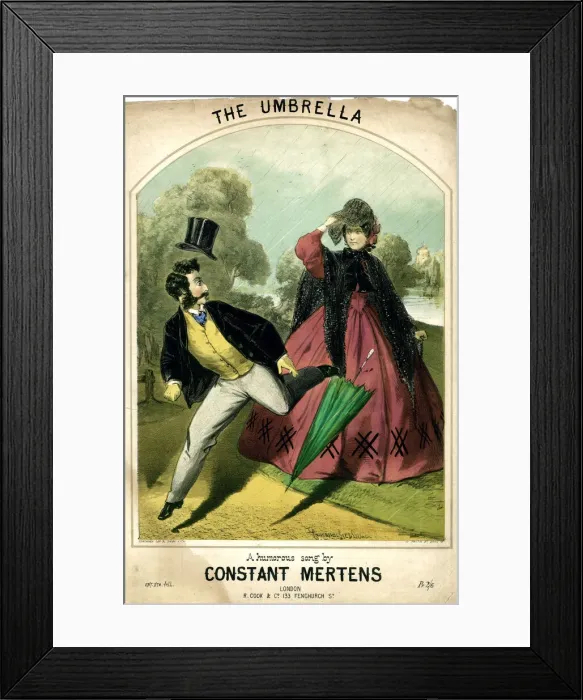 Framed Print : Music cover, The Umbrella, humorous song Framed Print : Music cover, The Umbrella, humorous song