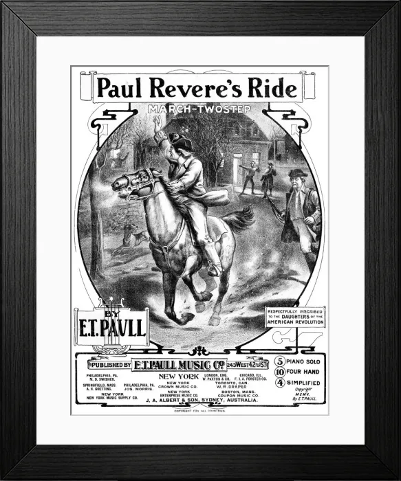 Framed Print : Music cover, Paul Reveres Ride, March-Twostep Framed Print : Music cover, Paul Reveres Ride, March-Twostep