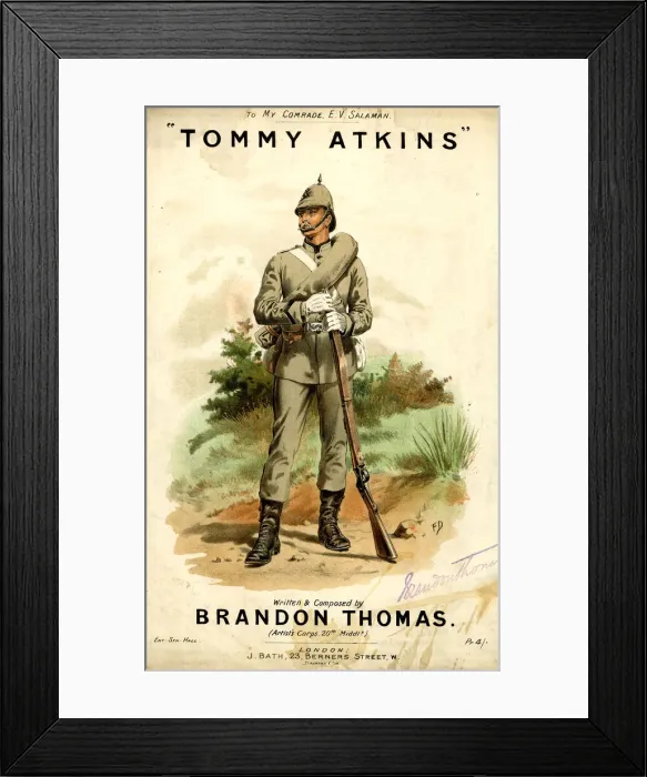 Framed Print : Music cover, Tommy Atkins by Brandon Thomas Framed Print : Music cover, Tommy Atkins by Brandon Thomas