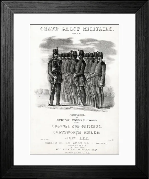 Framed Print : Music cover, Grand Galop Militaire, Chatsworth Rifles Framed Print : Music cover, Grand Galop Militaire, Chatsworth Rifles