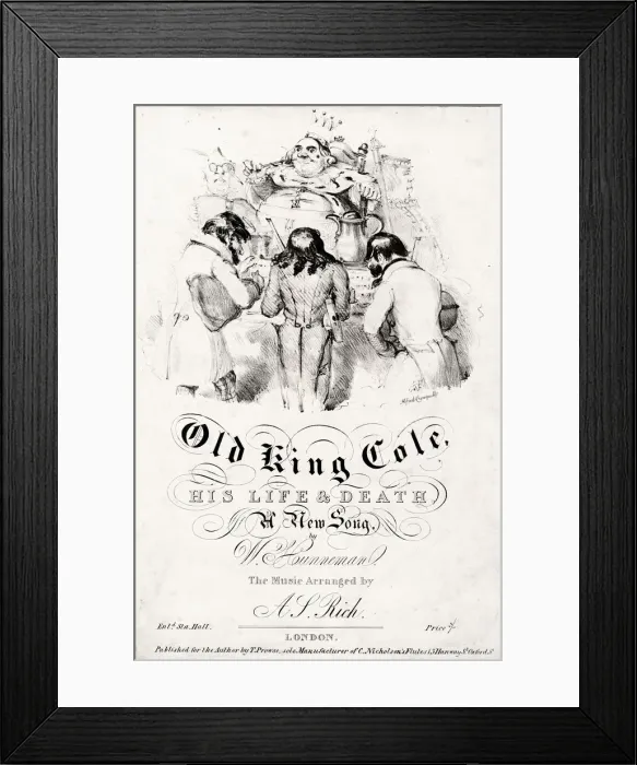 Framed Print : Music cover, Old King Cole, His Life & Death Framed Print : Music cover, Old King Cole, His Life & Death