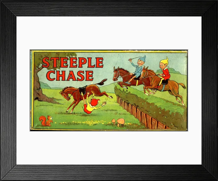 Framed Print : Game box lid, Steeple Chase Framed Print : Game box lid, Steeple Chase